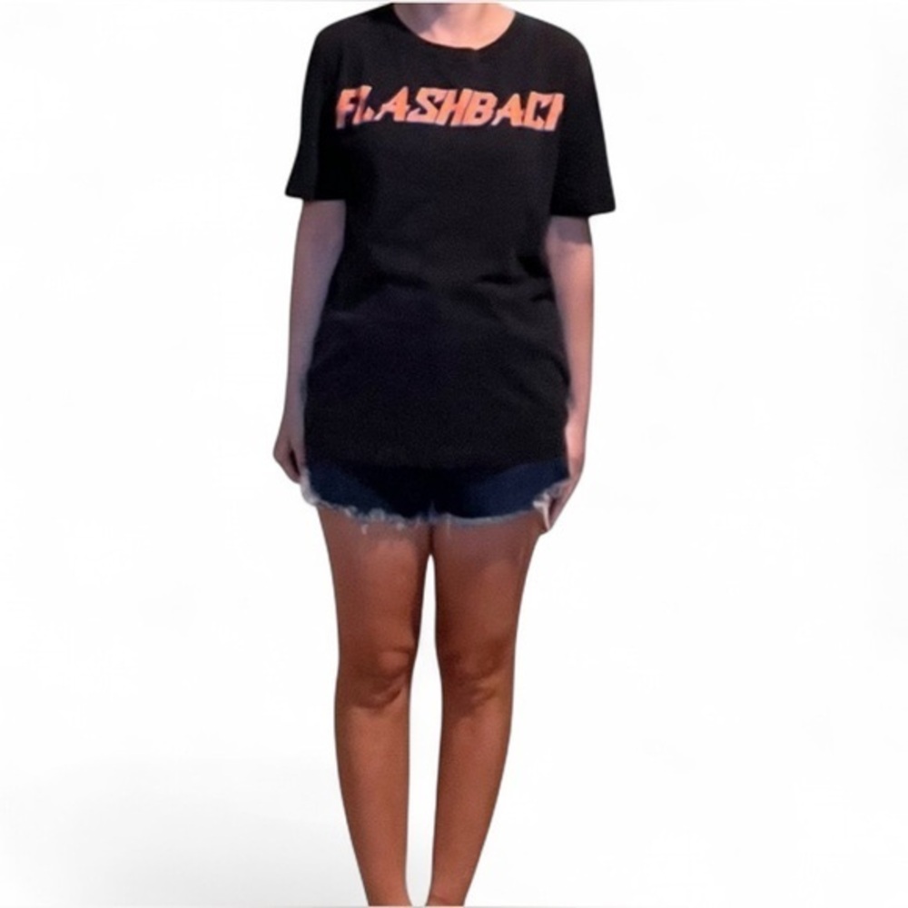 Sandro Paris Flashback T-Shirt. Sandro Size 2/ U.S. Size 6. Blue and Orange.